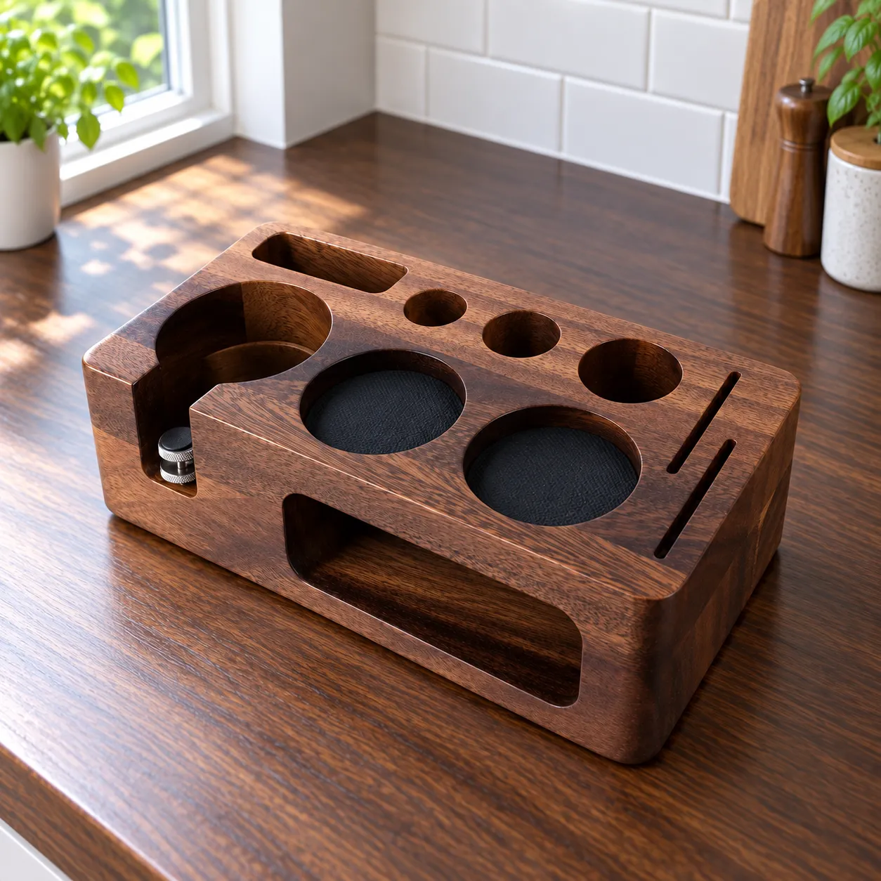 Walnut Espresso Station, Black walnut: alternate view of the selected item