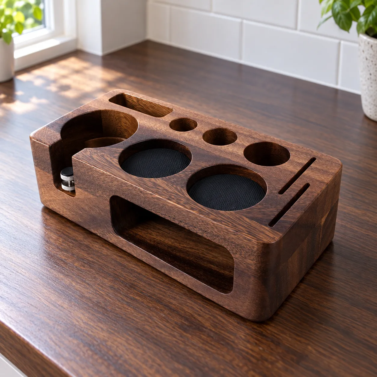 Walnut Espresso Station, Black walnut: complete selected product in a kitchen