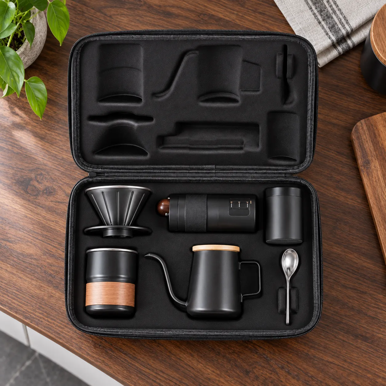 Travel Brew Kit, Black · fitted carry case: alternate view of the selected item